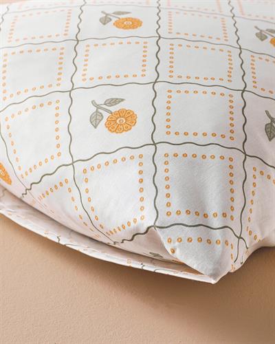 Ornament Blossom Калъфка За Възглавница 2 бр. Памучен 50x70 см Зелен - Жълт