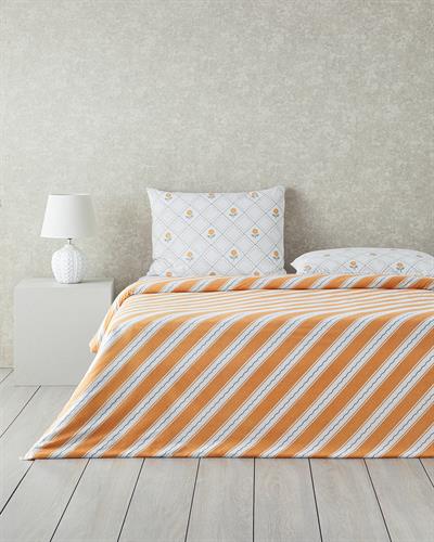 Ornament Blossom Спален Комплект Двоен Памучен 200x220 см Зелен - Жълт