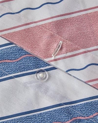 Ornament Blossom Спален Комплект Двоен Памучен 200x220 см Син - Розов