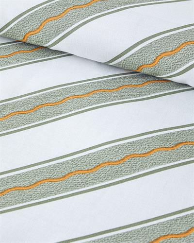 Ornament Blossom Спален Комплект Двоен Памучен 200x220 см Зелен - Жълт