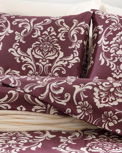 Ornamental Damasque Спален Комплект Кралски размер Памучен 240x220 см Дамсон