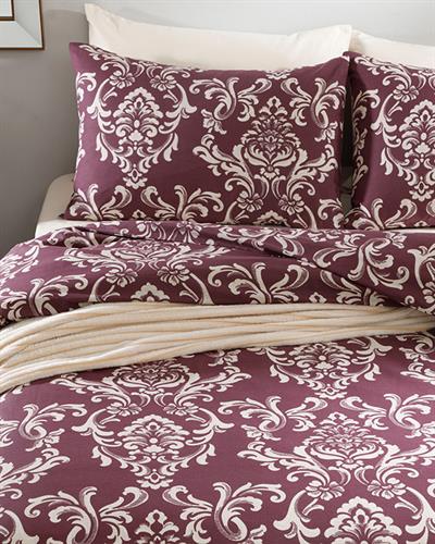 Ornamental Damasque Спален Комплект Кралски размер Памучен 240x220 см Дамсон