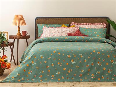 Ornamental Garden Пике King Size, Отпечатан, Зелено, 240 X 220 Cm