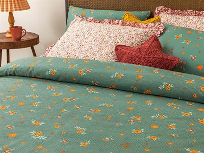 Ornamental Garden Пике King Size, Отпечатан, Зелено, 240 X 220 Cm