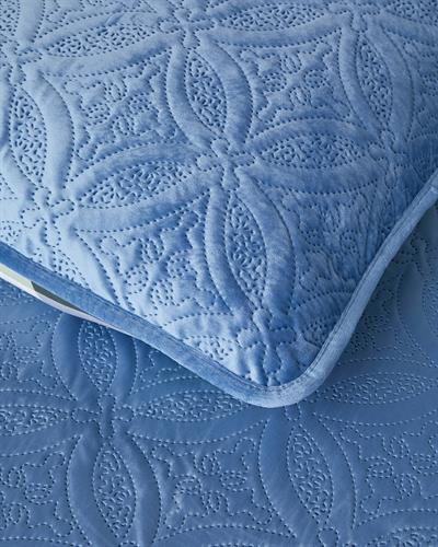 Ornate Check Комплект Кувертюра За Легло Двоен Кадифе 200x220 см Тъмносин