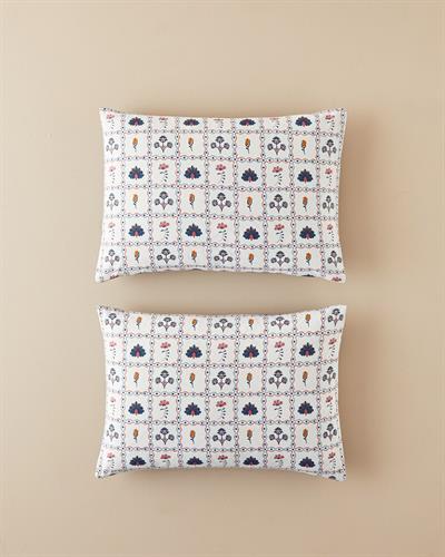 Ornate Fancy Калъфка За Възглавница 2 бр. Памучен 50x70 см Син