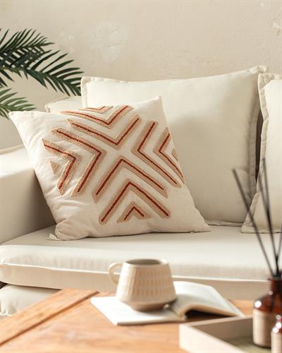 Orva Декоративна Калъфка За Възглавница Punch Бродиран, Естествен, 45 X 45 Cm