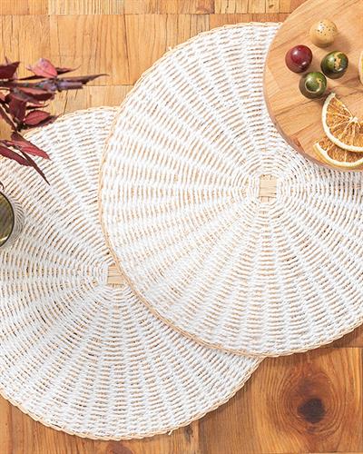 Osier Американзки Сервиз Rattan, Бяло, 38 Cm