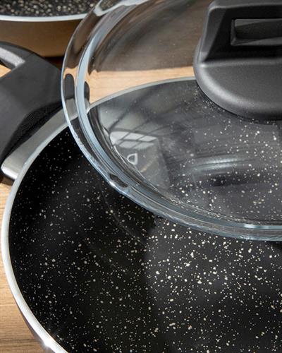 Oslo Granite 3 Pieces Shallow Pan Set 18-20-22 cm Anthracite