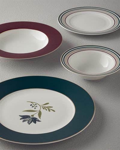 Padova Комплект За Хранене Порцелан 24 части за 6 души Тъмнозелен - Дамсон