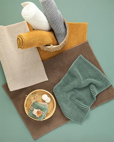 Paige Polyestere Shaggy Bathroom Mat 50x80 cm Brown