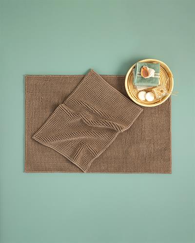 Paige Polyestere Shaggy Bathroom Mat 50x80 cm Brown