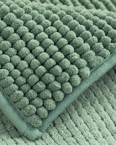 Paige Постелка За Баня Макарони, Полиестер, Зелено, 60 X 90 + 40 X 60 Cm