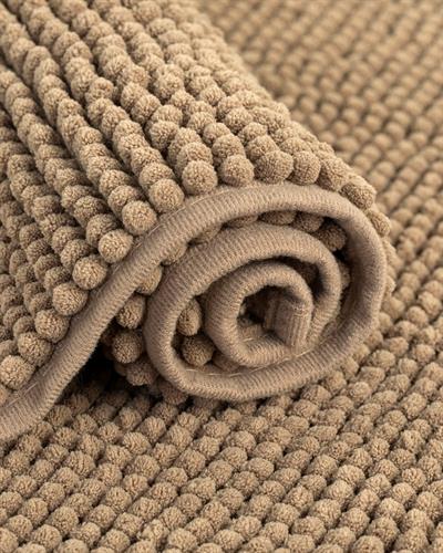 Paige Polyestere Shaggy Bath Mat Set 60x90 + 40x60 cm Brown