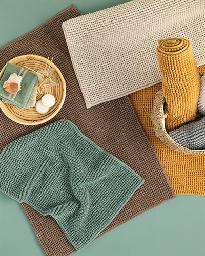 Paige Постелка За Баня Макарони, Полиестер, Зелено, 60 X 90 + 40 X 60 Cm