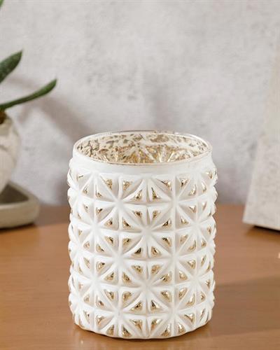 Paisley Charm Свещник 7X9 cm Кремав