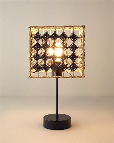 Paisly Абажур Хартиено влакно 22x22x40 см Натурален - Черен