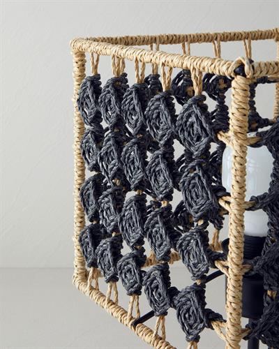 Paisly Абажур Хартиено влакно 22x22x40 см Натурален - Черен