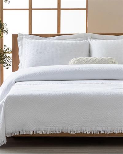 Palermo Кувертюра За Легло Двоен жакардов Памучен 220x240 см Бял