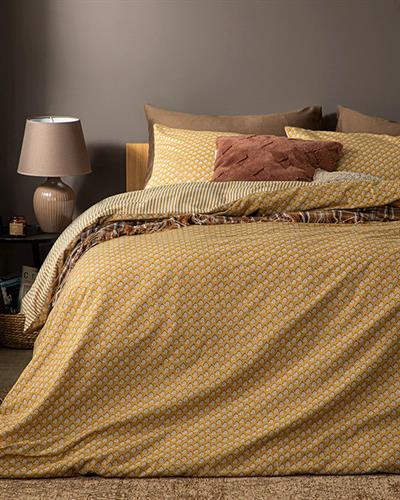 Palm Спално Бельо Компле Единичен Размер, Креп, Горчица, 160 X 220 Cm