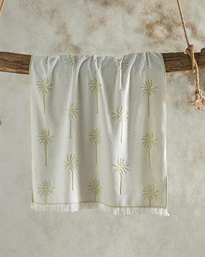 Palm Плажна Хавлия Една Страна, Памучен Полиестер, Светло Зелено, 75 X 150 Cm