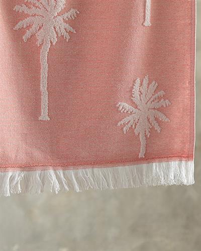 Palm Плажна Хавлия Една Страна, Памучен Полиестер, Червено, 75 X 150 Cm