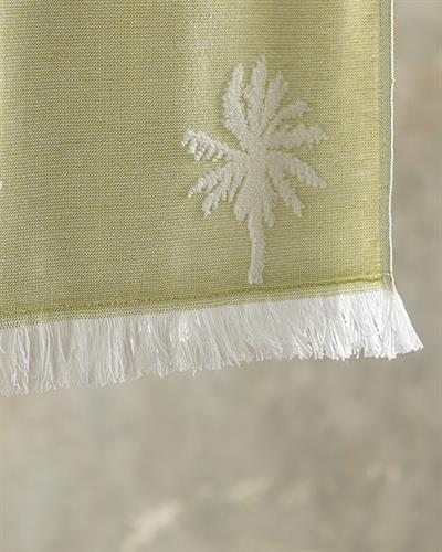 Palm Плажна Хавлия Една Страна, Памучен Полиестер, Светло Зелено, 75 X 150 Cm