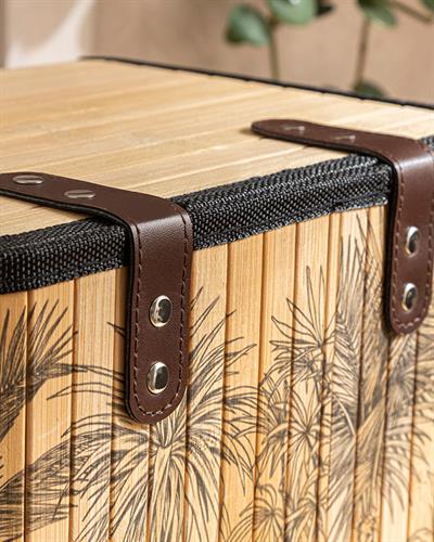 Palm Island Кутия За Съхранение Бамбук, Естествено-Черно, 20 X 15 X 10 Cm