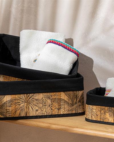 Palm Island Кошница Бамбук, Естествено-Черно, 20 X 15 X 10 Cm