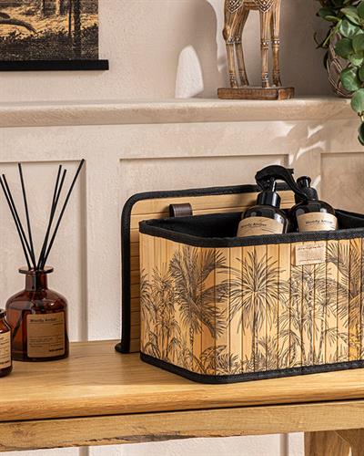 Palm Island Кутия За Съхранение Бамбук, Естествено-Черно, 20 X 15 X 10 Cm