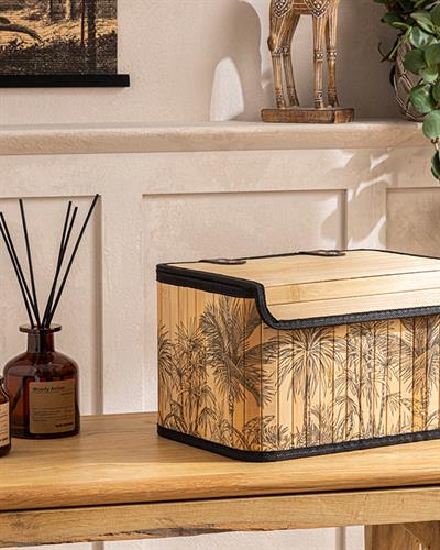 Palm Island Кутия За Съхранение Бамбук, Естествено-Черно, 20 X 15 X 10 Cm