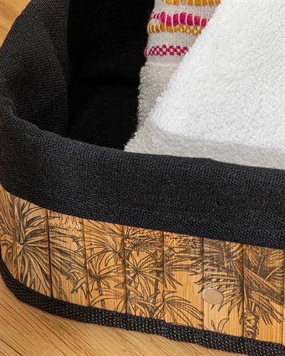 Palm Island Кошница Бамбук, Естествено-Черно, 28X20X18 Cm