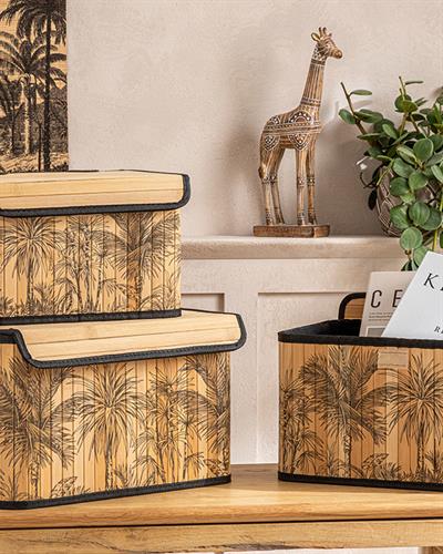 Palm Island Bamboo Storage Box 32x22x12 cm Natural - Black