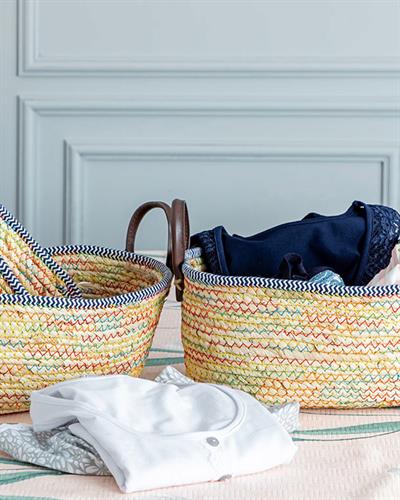 Palm Island Кошница Голям Слама 34x24x15 см Бежов - Син