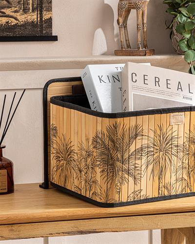 Palm Island Кутия За Съхранение Бамбук, Естествено-Черно, 36X26X14 Cm