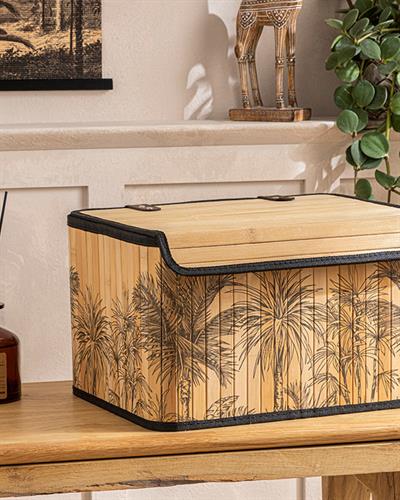 Palm Island Кутия За Съхранение Бамбук, Естествено-Черно, 36X26X14 Cm