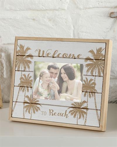 Palm Trees Рамка МДФ 19x22x2 см Бял