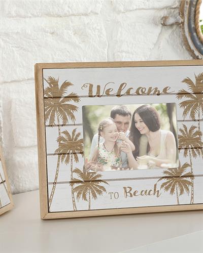 Palm Trees Рамка МДФ 19x22x2 см Бял