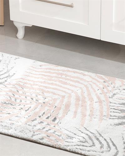 Palm Trees Постелка За Баня Памучен флош 60x90 см Розов - Сив - Кремав