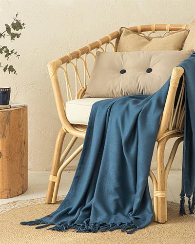 Palmier Шал За Диван Модал 130x160 см Индиго.