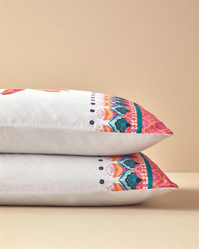 Palmy Patch Калъфка За Възглавница 2 бр. Мек памук с дигитална щампа 50x70 см Оранжев - Бежов