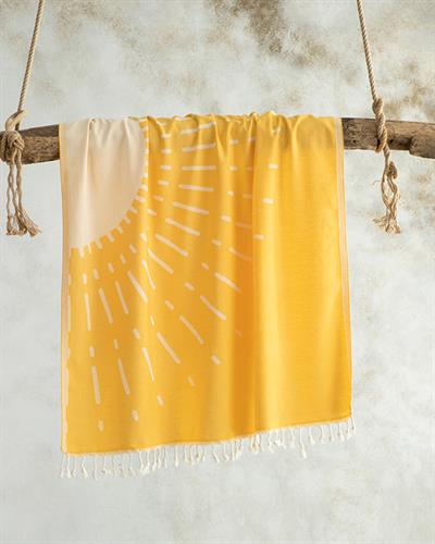 Pamuklu Пештемал С Десен, Памучен, Жълто-Бежово, 90 X 150 Cm