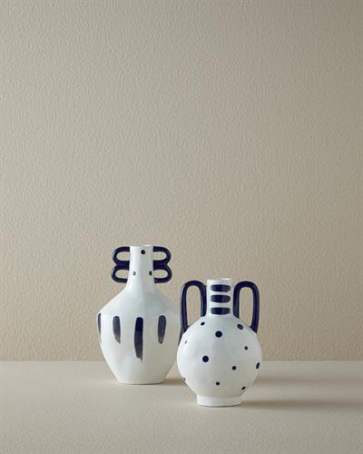 Pansy Ваза Керамика 13x9x18,9 см Черен - Бял