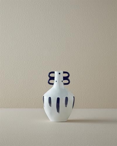 Pansy Ваза Керамика 14,8x10x23,2 см Черен - Бял