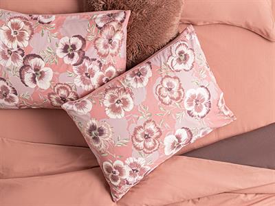 Pansy Bloom Калъфка За Възглавница 2 бр. Памучен 50x70 см Розов