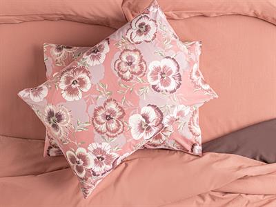 Pansy Bloom Калъфка За Възглавница 2 бр. Памучен 50x70 см Розов