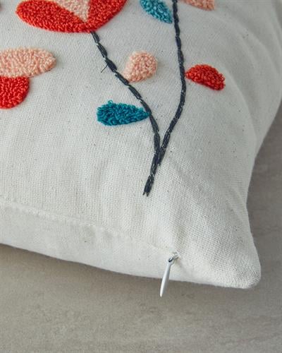 Papavero Възглавница С Пълнеж Бродерия с перфорация 45x45 см Натурален