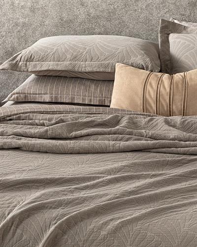 Papillion Покривка За Легло К Единичен Размер, Набраздена Бобина С Връзки, Кафяво, 160 X 240 Cm