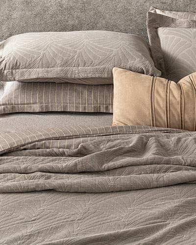 Papillion Покривка За Легло К Единичен Размер, Набраздена Бобина С Връзки, Кафяво, 160 X 240 Cm