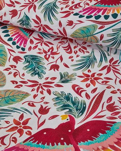 Parrot Fantasy Спален Комплект Двоен Мек памук с дигитална щампа 200x220 см Зелен